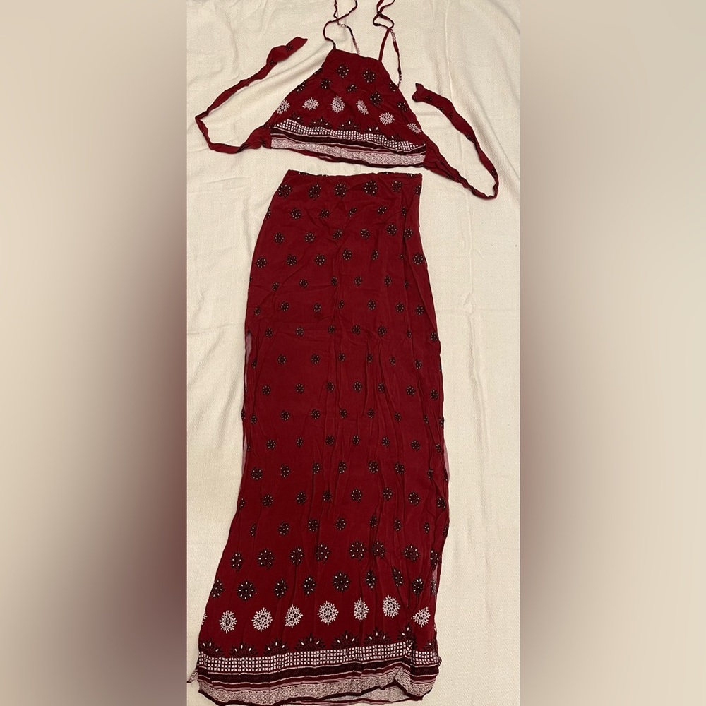 Bohemian 2-piece halter and skirt set